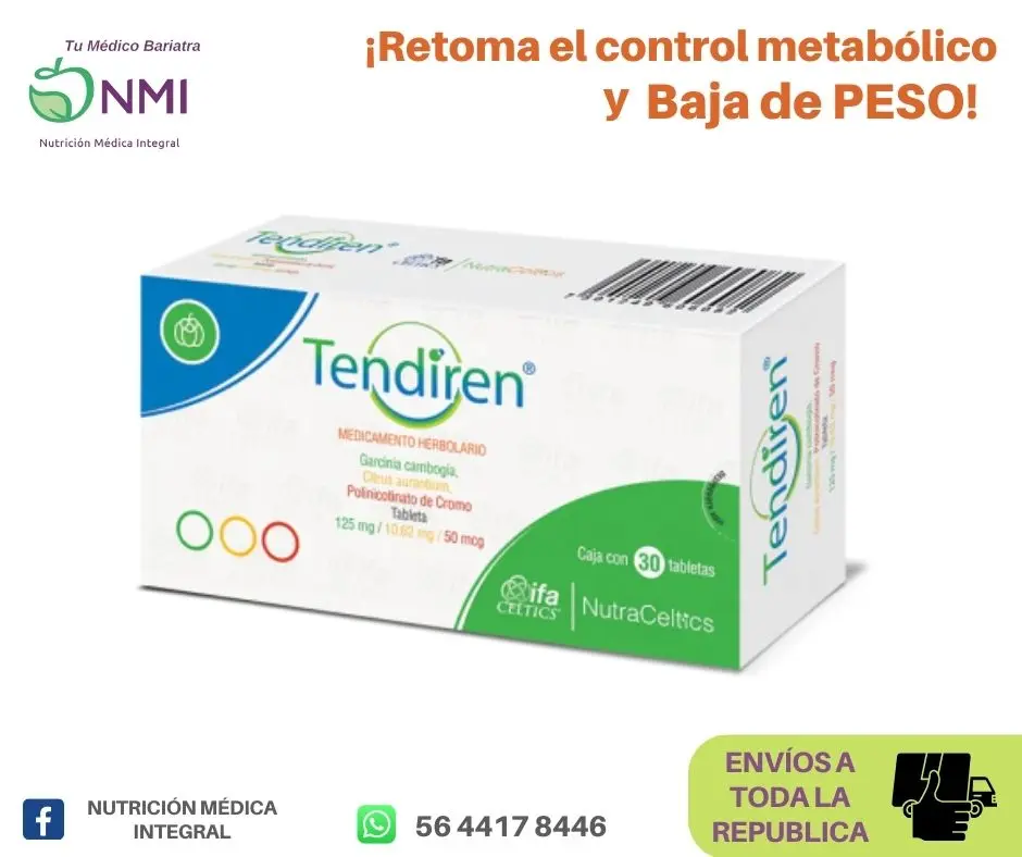 TENDIREN C/60 tab (Garcinia Cambogia, Polinicotinato de Cromo, Citrus aurantium)
