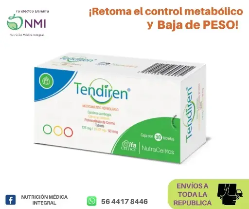 TENDIREN C/60 tab (Garcinia Cambogia, Polinicotinato de Cromo, Citrus aurantium)