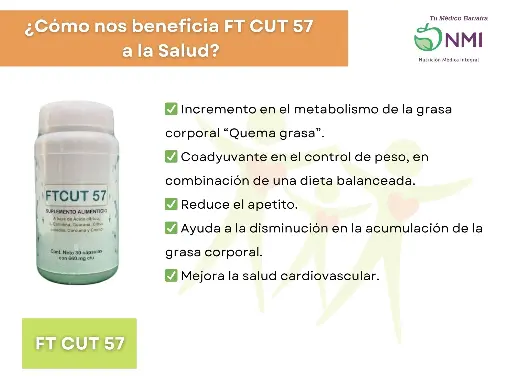 FT CUT 57 CAPS C/30 caps (l-carnitina, ácido cítrico, cúrcuma y cromo)