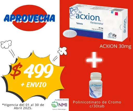 OFERTA 1 ACXION 30mg + 1 LP CHROM