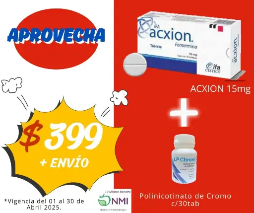 OFERTA 1 ACXION 15mg + 1 LP CHROM
