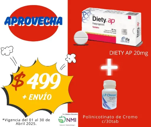 OFERTA 1 DIETY AP 20mg + 1 LP CHROM