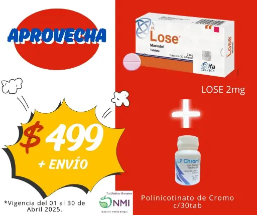 OFERTA 1 LOSE 2mg + 1 LP CHROM