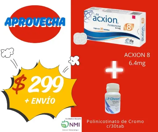OFERTA 1 ACXION 8 6.4 MG + 1 LP CHROM 